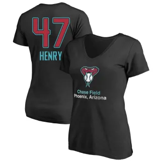 Women's Arizona Diamondbacks Tommy Henry Black Stadium Performance T-Shirt